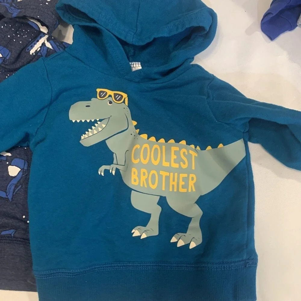 CARTER'S Dino & Truck Hoodie,‎ Size 6m Set Of 2